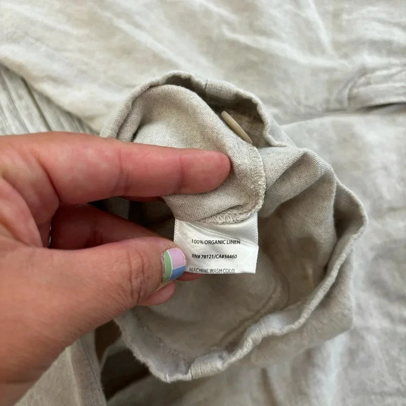 Eileen Fisher 100%  Linen Pants Beige Wide Leg Cropped Casual Size 12 - Picture 8 of 14